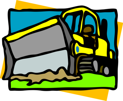 Heavy Machinery Excavator Bulldozer Backhoe - Industria Pesada Animada (416x340), Png Download