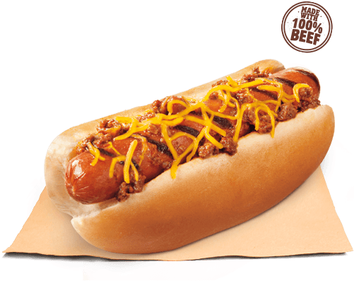 The Chili Cheese Grilled Dog Is A Flame-grilled Beef - Burger King Hot Dog Actual (500x540), Png Download