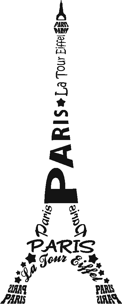 Enter Image Description Here - Eiffel Tower Word Art (1000x1000), Png Download