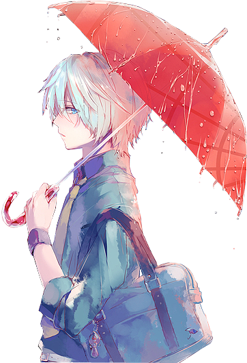 Download Anime, Anime Boy, And Umbrella Image - Anime Boy With White Hair  And Blue Eyes PNG Image with No Background 