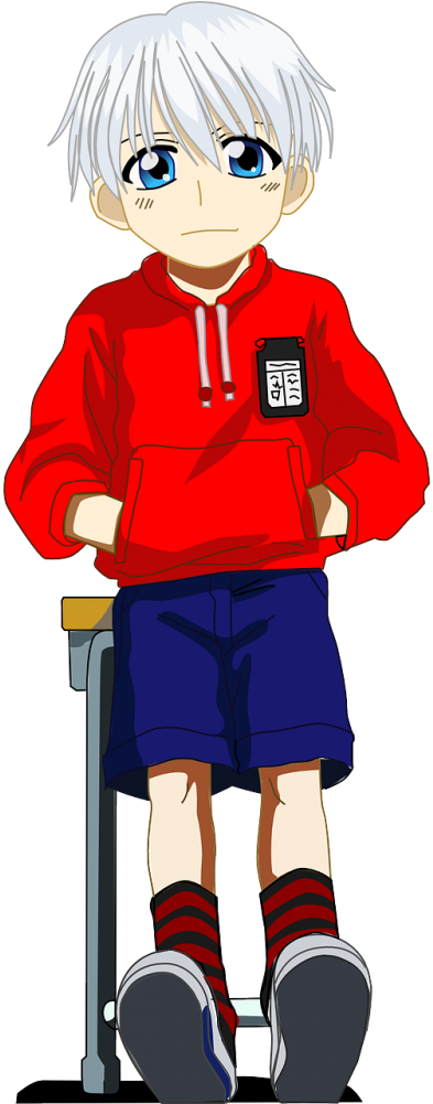 Manga School Boy (311x800), Png Download