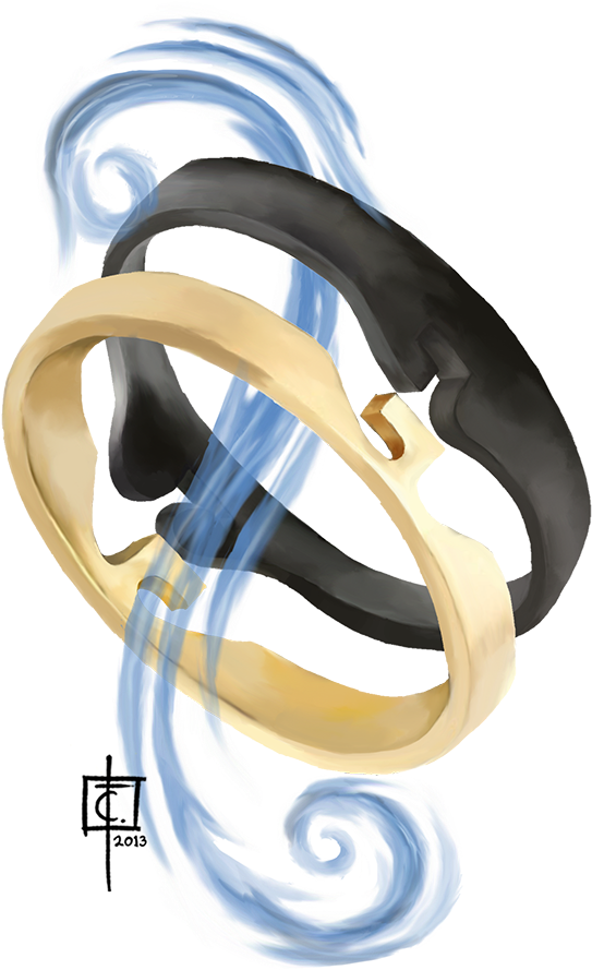 "chain Link Rings" Art By Carlos Torreblanca, Licensed - Body Jewelry (600x900), Png Download