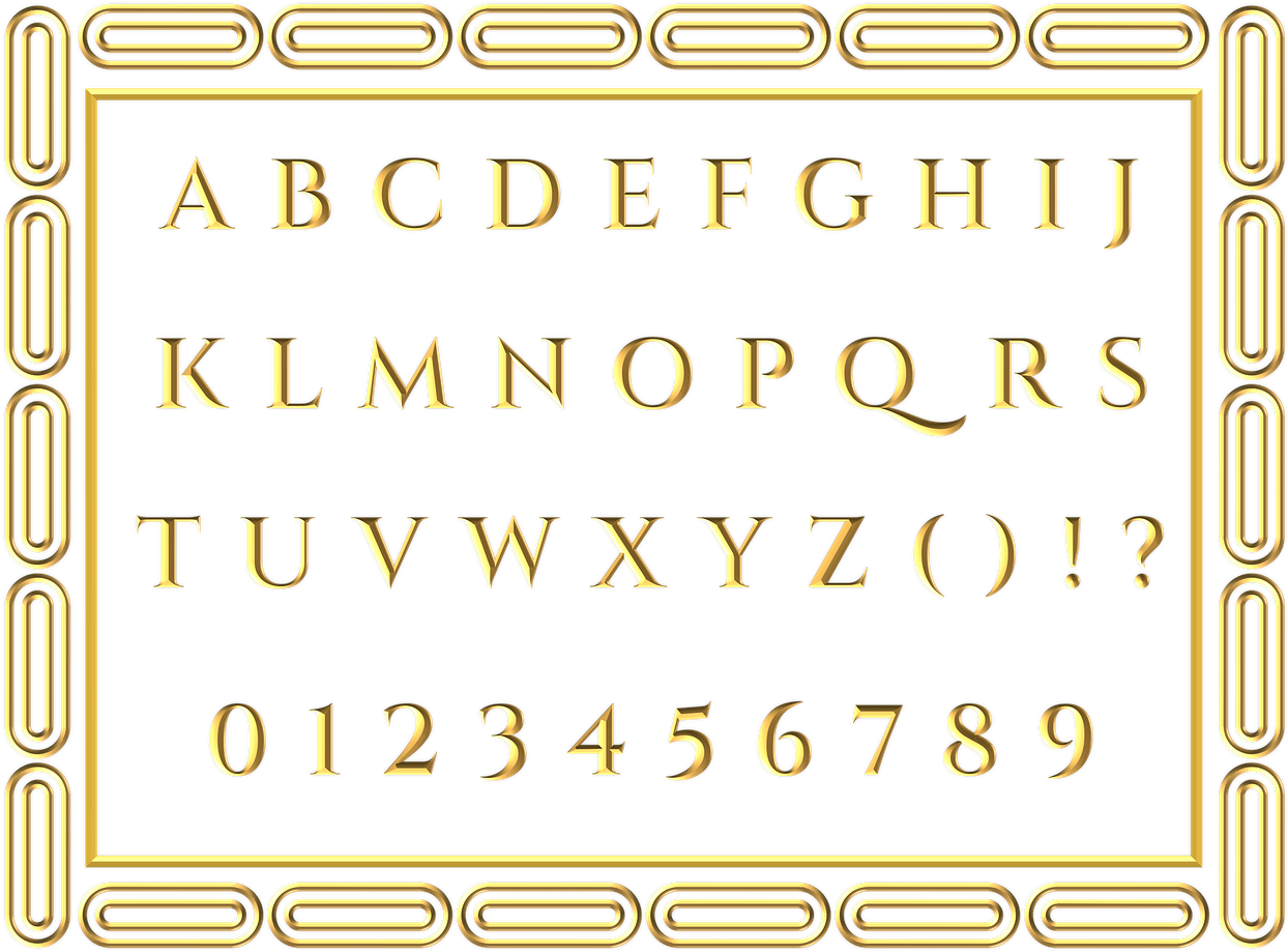 Gold Letters Alphabet - ตัว อักษร ภาษา อังกฤษ สี ทอง (1280x949), Png Download