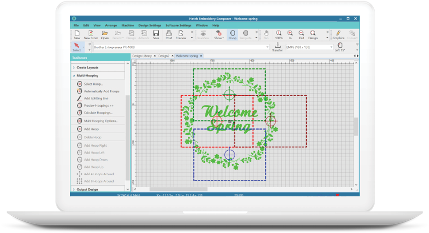 Multi-hooping In Just 1 Click You Can Set Multiple (900x550), Png Download