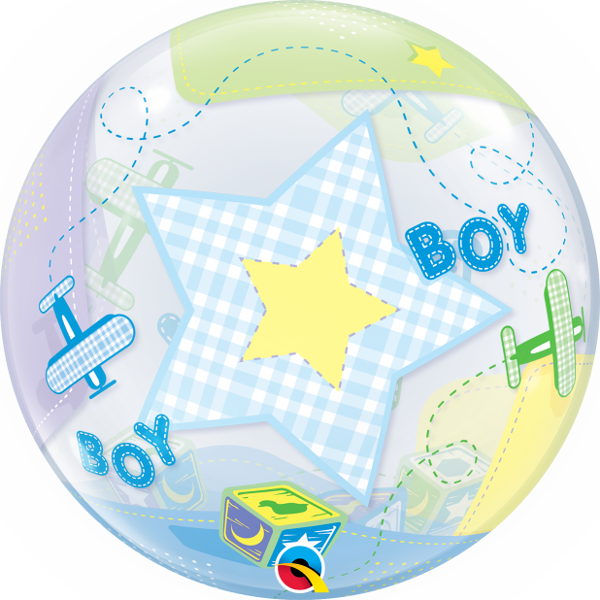 Baby Boy Bubble Balloon (600x600), Png Download