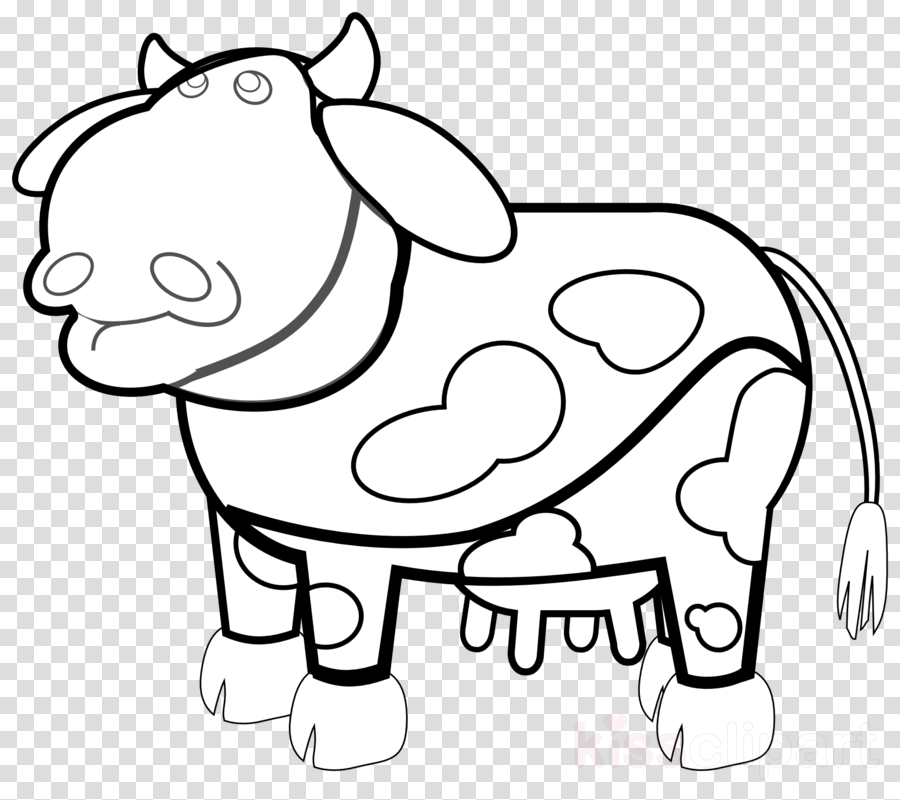 Cow Outline Cartoon Png Clipart Beef Cattle Guernsey (900x800), Png Download
