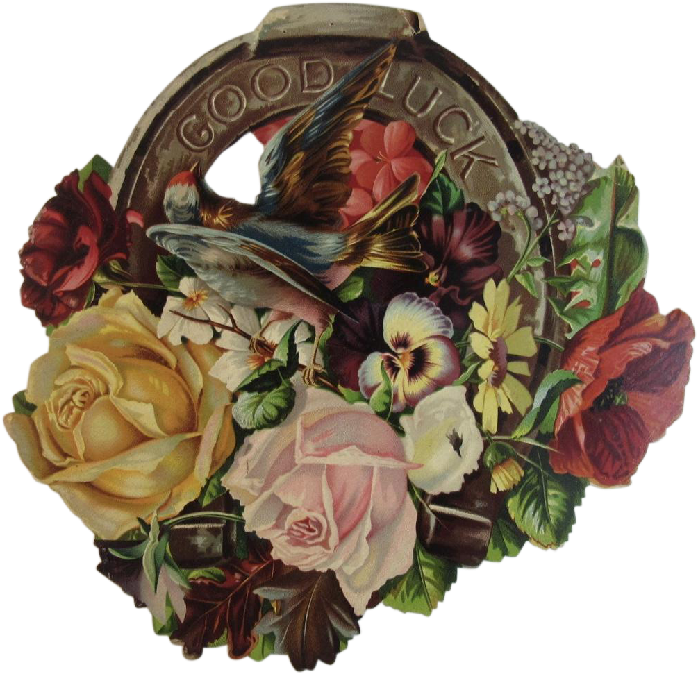1880s Good Luck Horseshoe Die Cut Large Advertising (1004x1004), Png Download