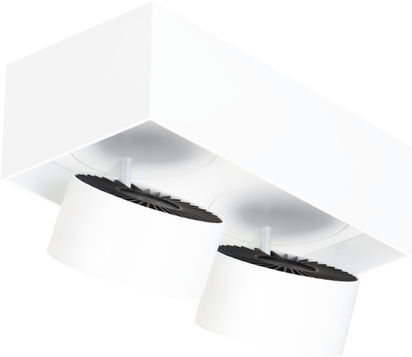 Led Twin Surface Mounted Spotlight Box White (600x600), Png Download