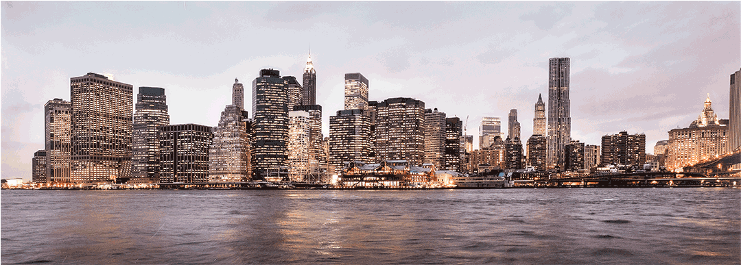 Manhattan Skyline Grey (1080x608), Png Download