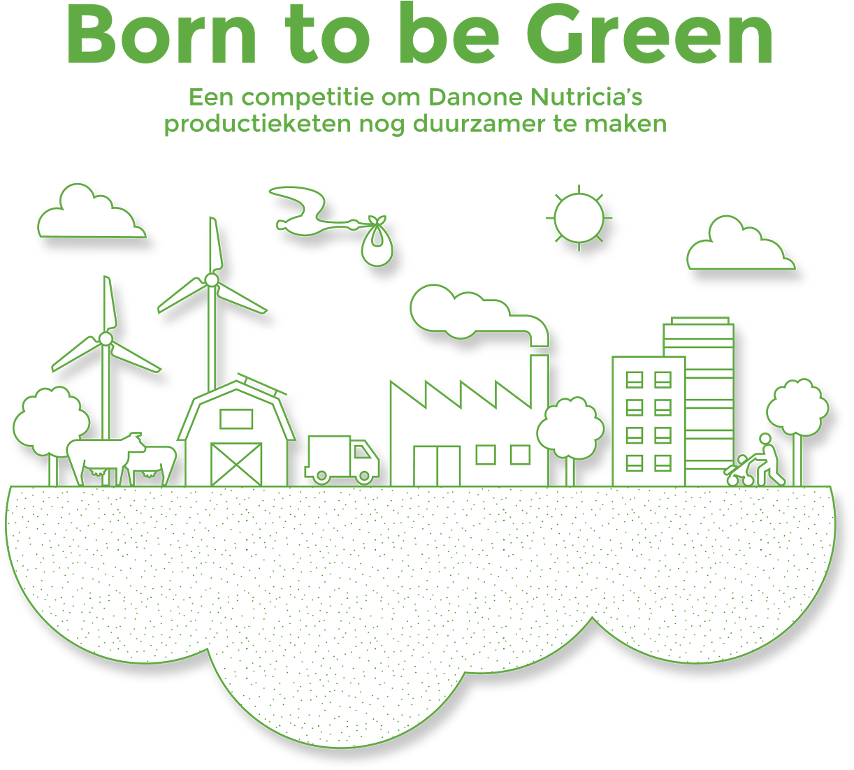 Born To Be Green Beeldmerk Danone Nutricia Vraagt Inwoners (2500x1766), Png Download