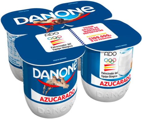 Danone Yoghurt Naturligt Sötad Smak 4 St X 125 G (1024x1024), Png Download