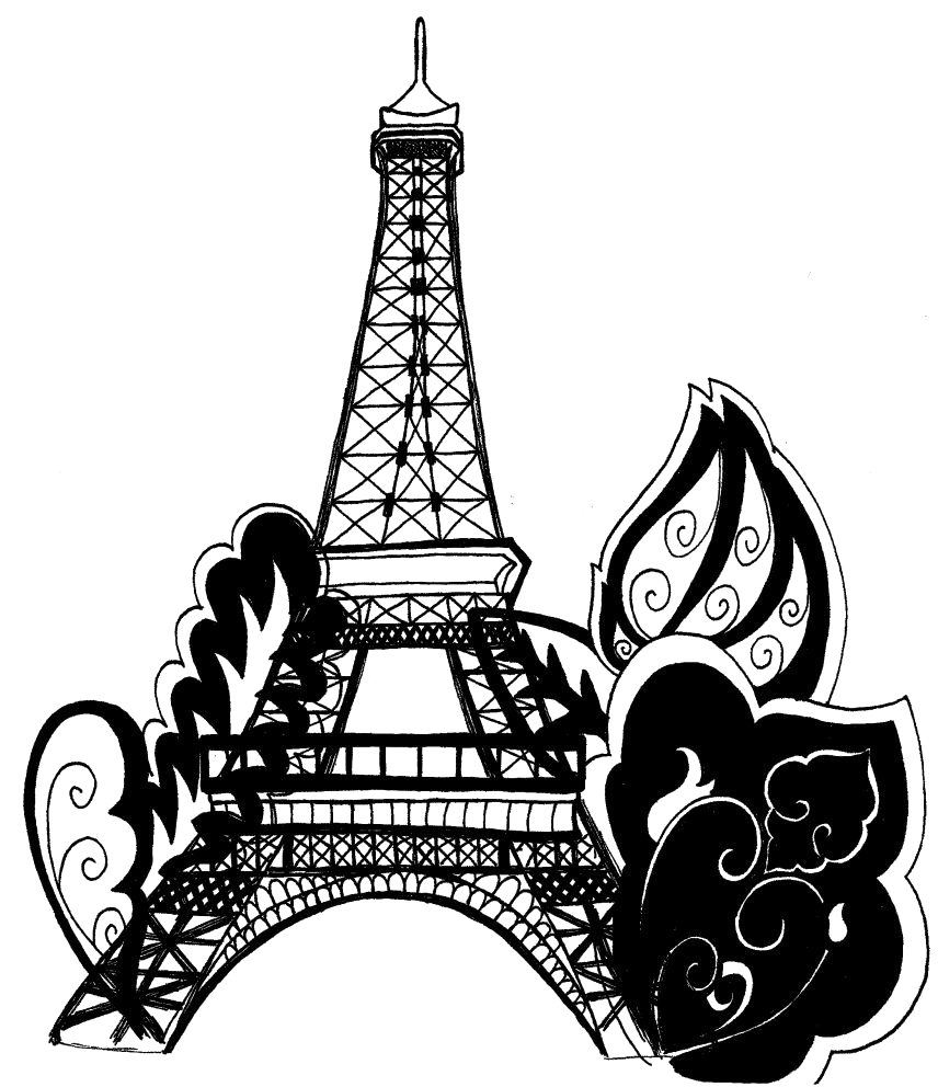 Eiffel Tower Silhouette Png Background Image (871x1024), Png Download