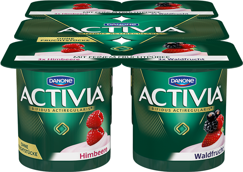Activia Mit Feinem Fruchtpüree Himbeere / Waldfrucht (820x820), Png Download