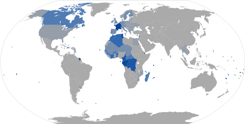 Geographical Distribution Of French Speakers (1000x513), Png Download