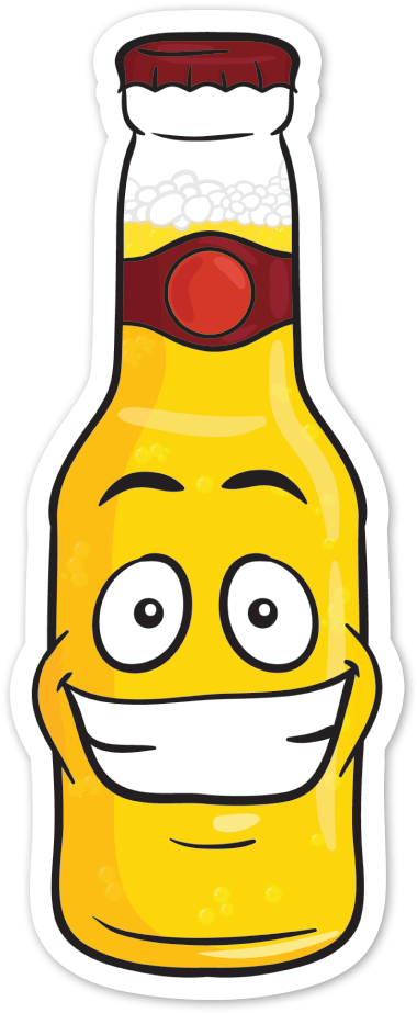 Grinning Beer Bottle Emoji Vector Toons Png Beer Bottle (417x966), Png Download