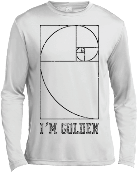 I'm Golden T-shirt Golden Ratio, Fibonacci Spiral Funny (600x600), Png Download