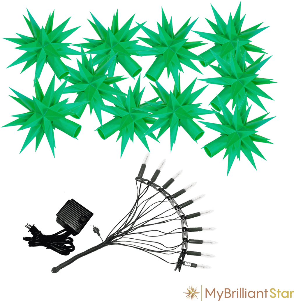 Herrnhut Stars Chain Green V=1502077666 (1080x1080), Png Download