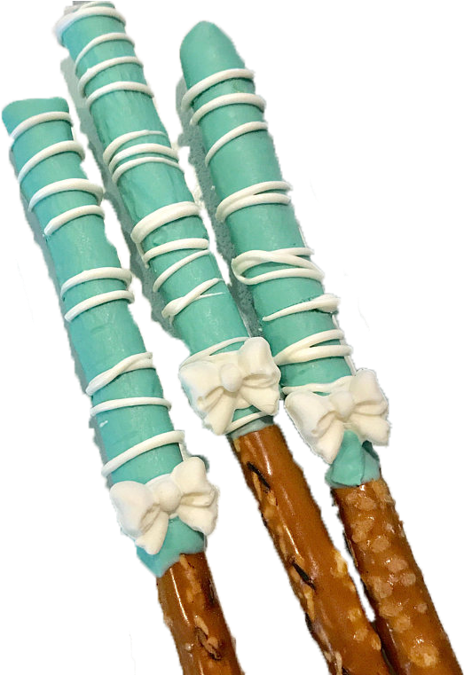 Tiffany Blue Teal White Rods With Bow (570x760), Png Download