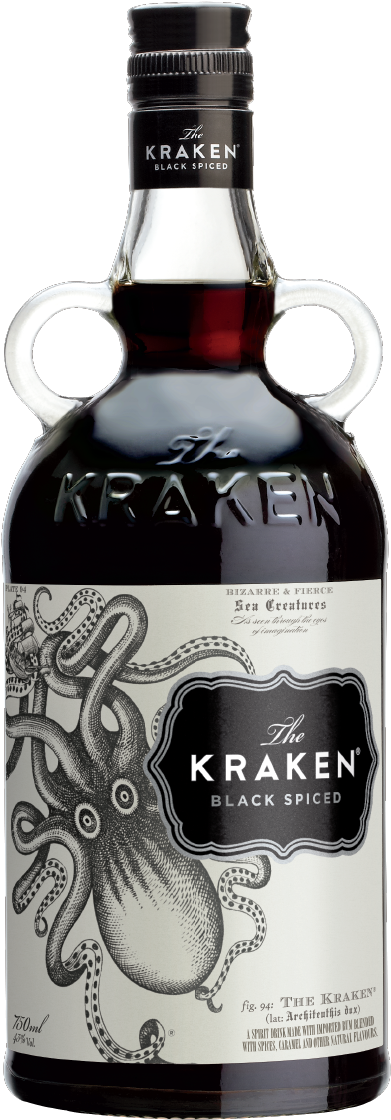 The Kraken Black Spiced Rum Is Named For A Seabeast (500x1172), Png Download