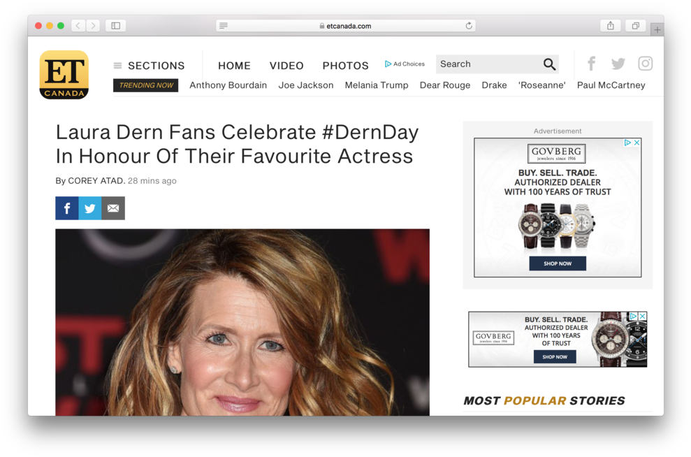Dern Day Entertainment Tonight (1000x663), Png Download