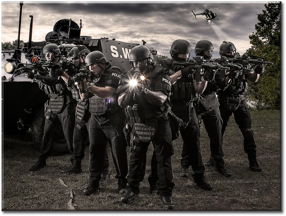 Policemen Swat Team Canvas Wall Art 1-panel 24 X 18 (1000x750), Png Download