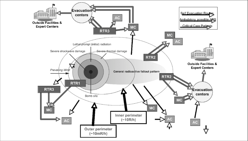 Diagram Of The Radiation Triage, Transport, And Treatment (850x484), Png Download