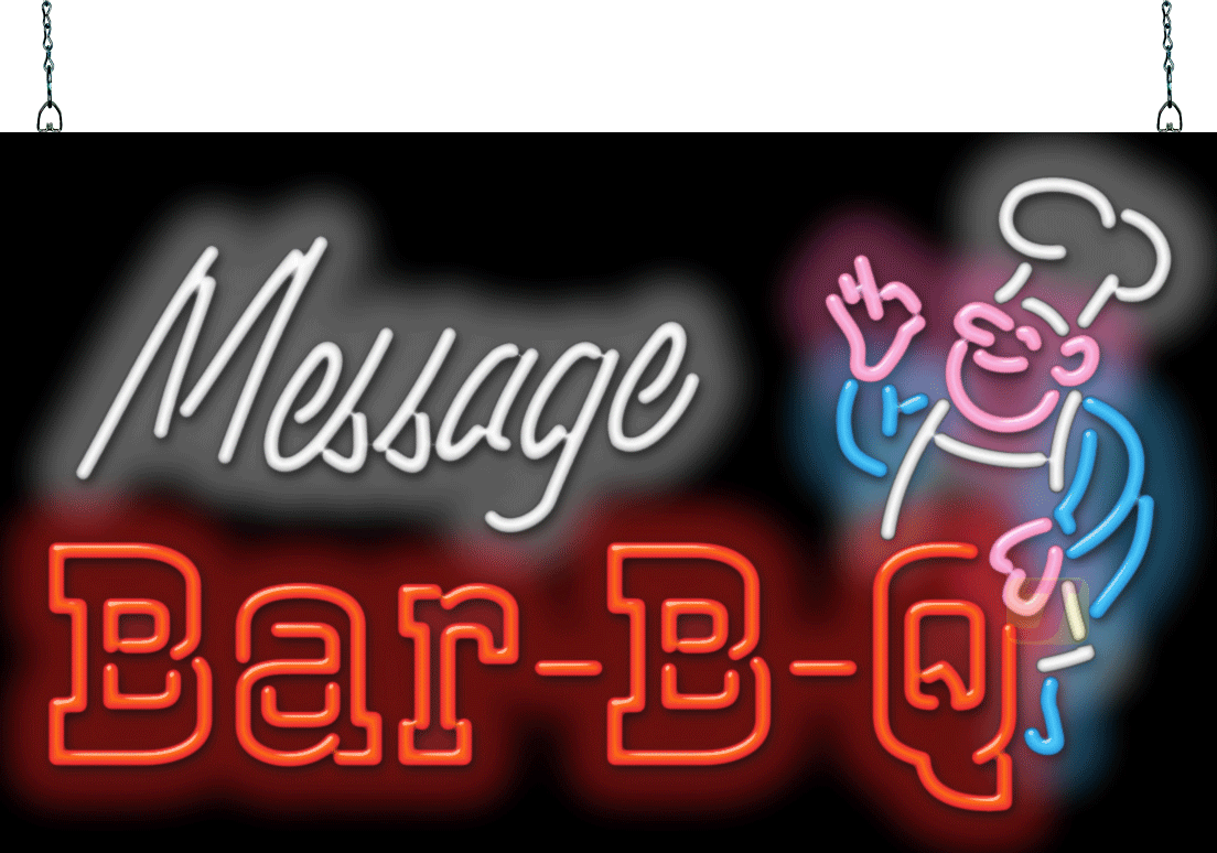 Bbq With Custom Name Neon Sign Super Large (1104x774), Png Download