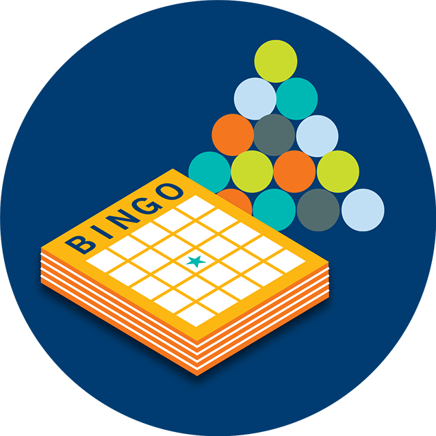 A Stack Of Bingo Cards Next To A Triangular Shaped (637x637), Png Download