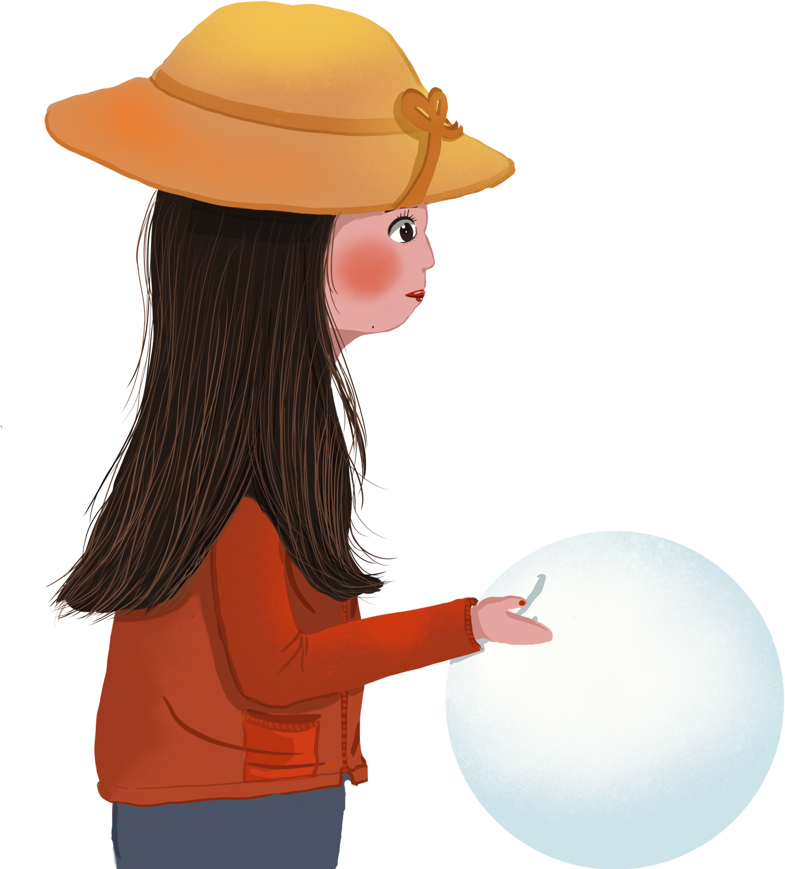 Minimalistic Cartoon Hand Drawn Winter Png And Psd (2000x2000), Png Download