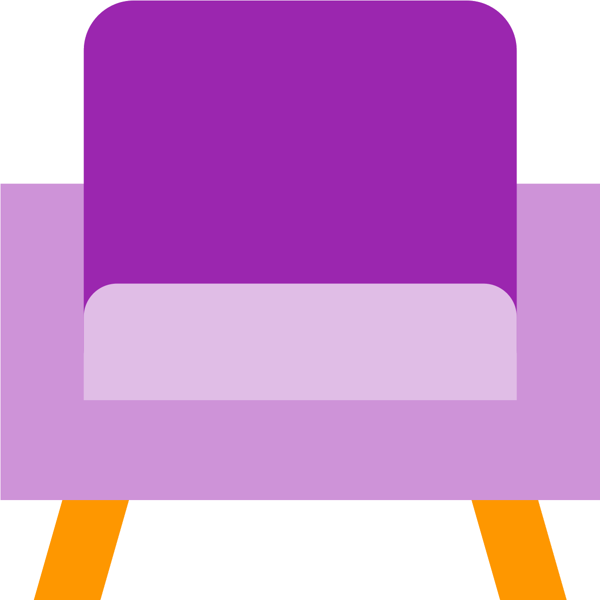 The Icon Shows An Armchair That Has Two Wooden Pegs (1600x1600), Png Download