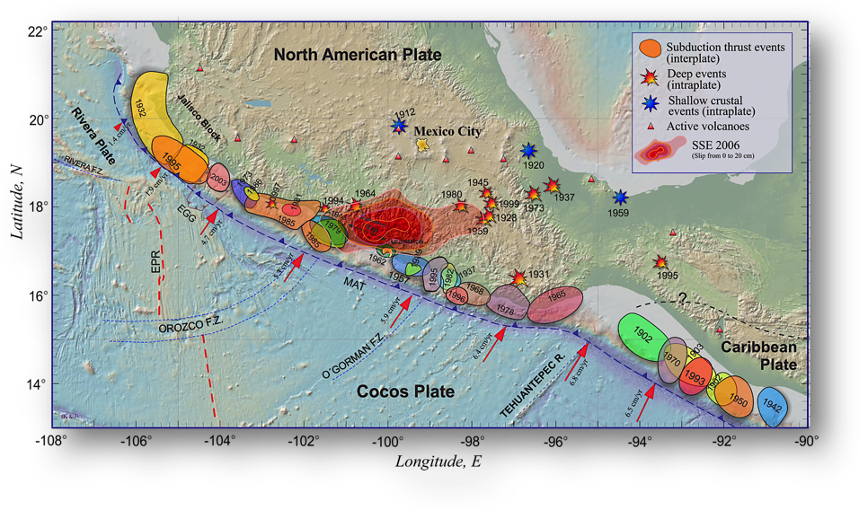 Rupture Areas Of The Most Recent Subduction Thrust (956x568), Png Download
