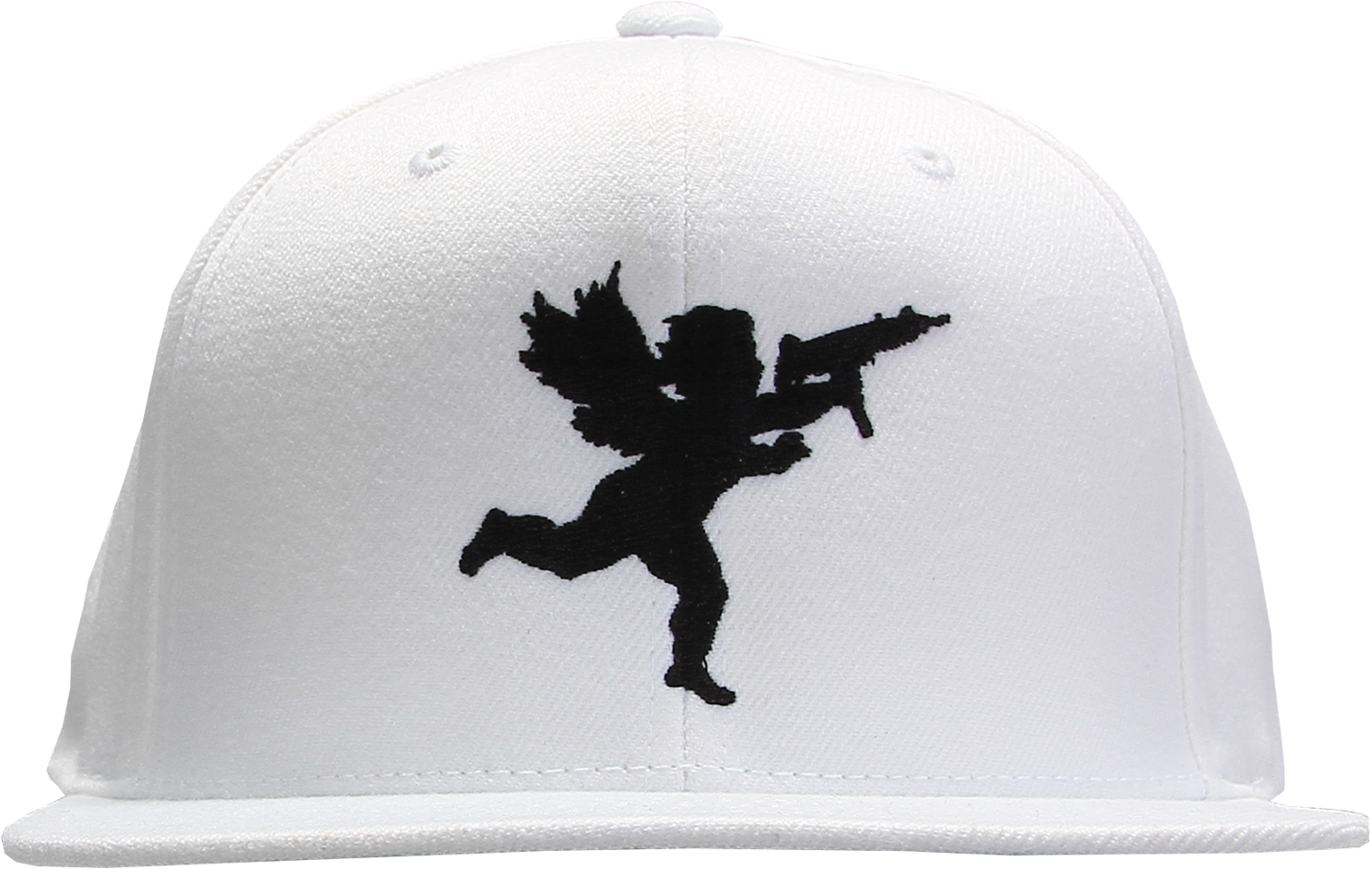 Cupid Black On White Snapback (1600x1600), Png Download