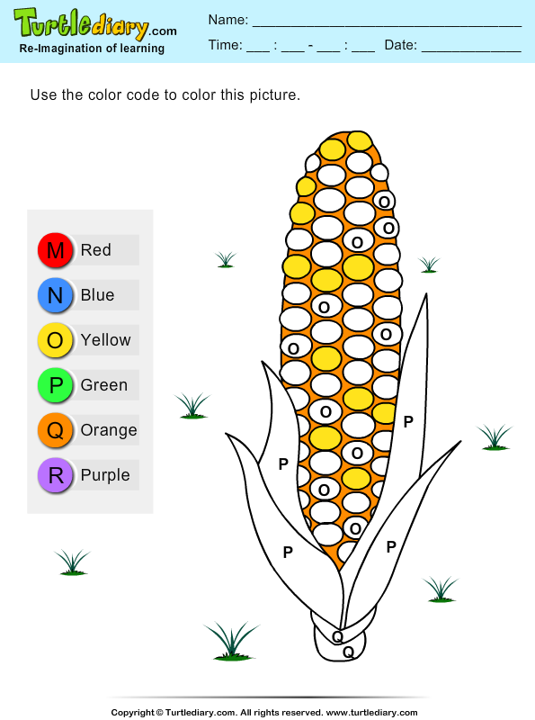 Color By Letter Corn (595x800), Png Download