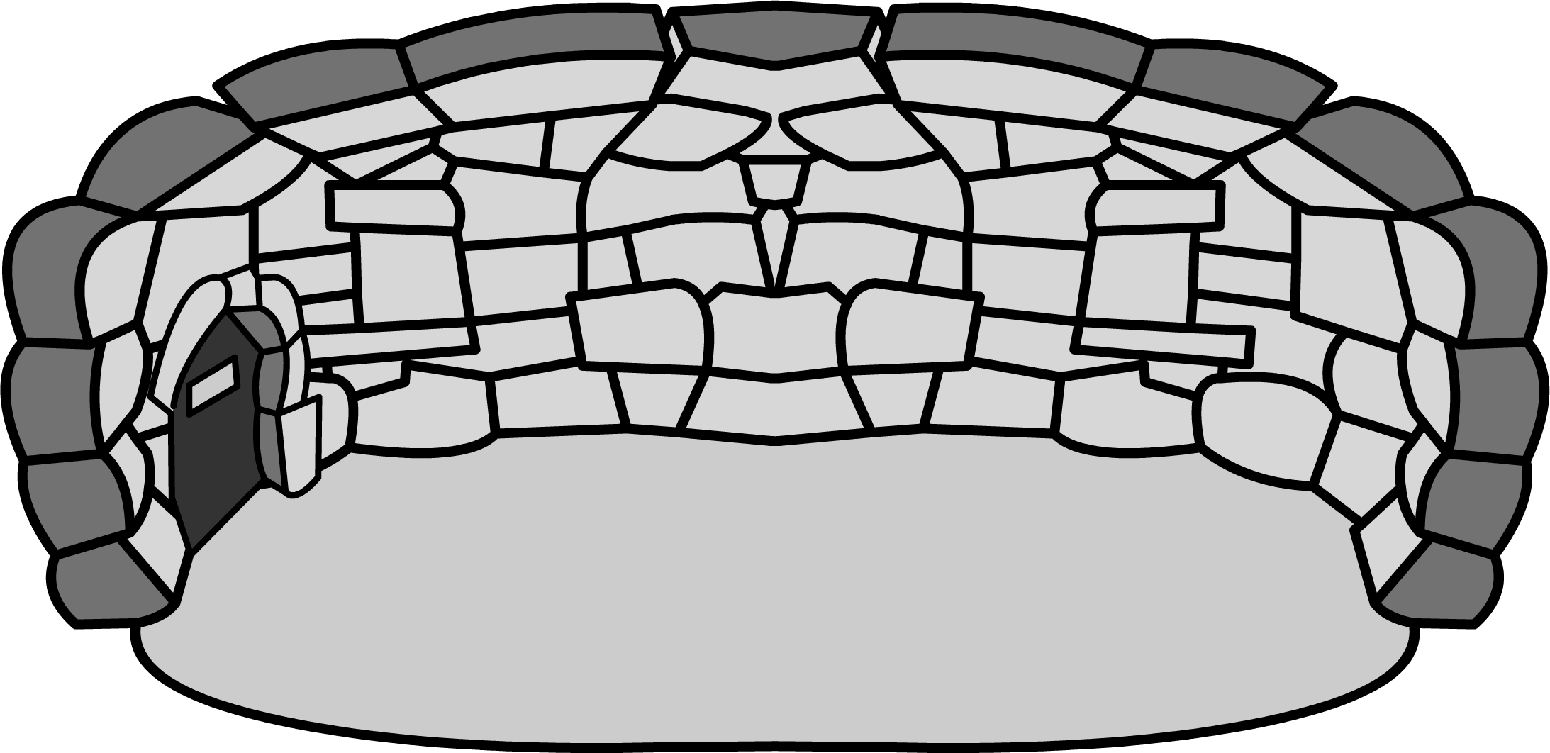 Secret Deluxe Stone Igloo (2186x1062), Png Download