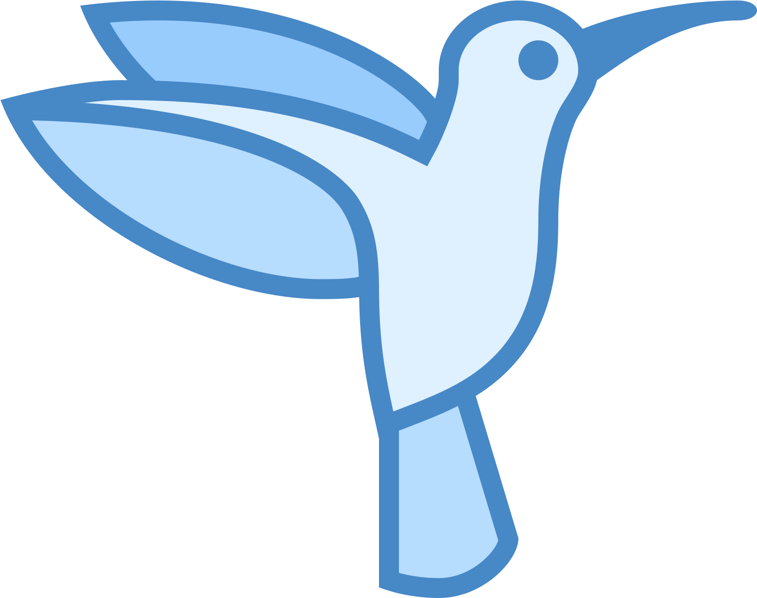 It's A Outline Of A Humming Bird As It Is Flying With (1600x1600), Png Download