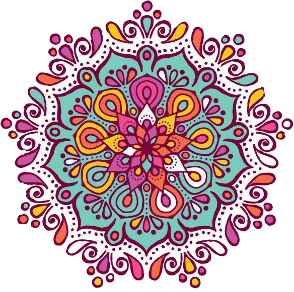 Mandala Colorful Emotions Stickers Beautiful Png Download (584x581), Png Download