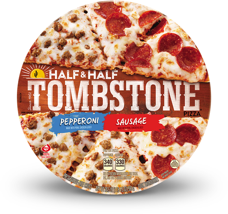Tombstone Half & Half Pepperoni And Sausage Pizza (780x779), Png Download