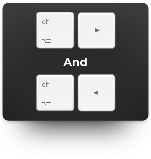 Alt Left Arrow And Cmd Left Arrow Jump Backwards A (600x629), Png Download