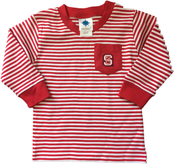 Nc State Wolfpack Red And White Stripe Long Sleeve (600x600), Png Download
