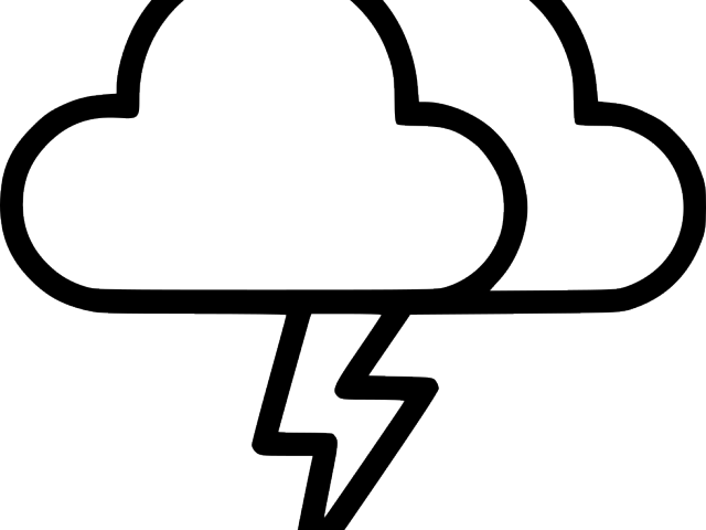 Drawn Lightening Thundercloud (640x480), Png Download