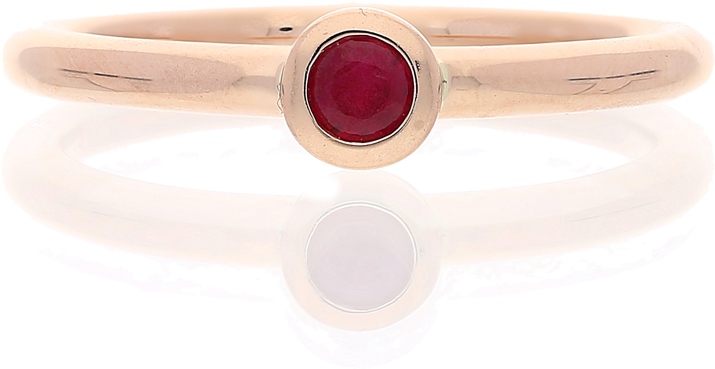 Winsor Bishop 14ct Rose Gold Single Stone Ruby Ring (2874x2701), Png Download