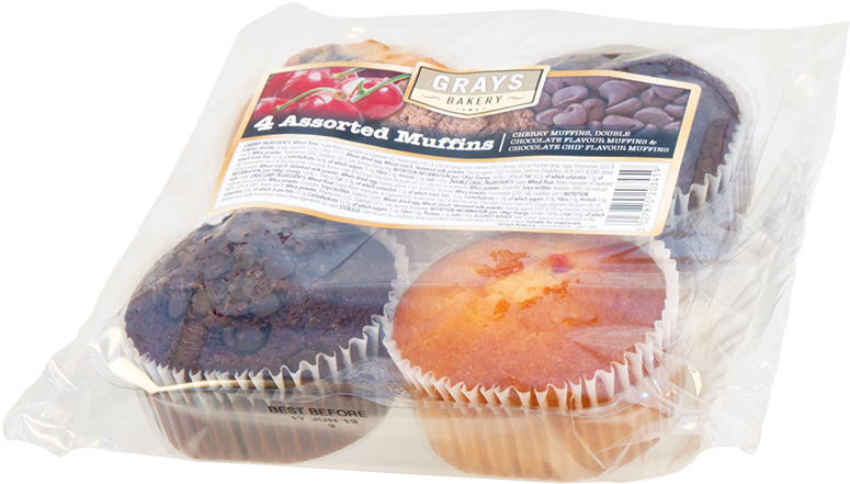 Grays 4 Assorted Muffins (800x498), Png Download
