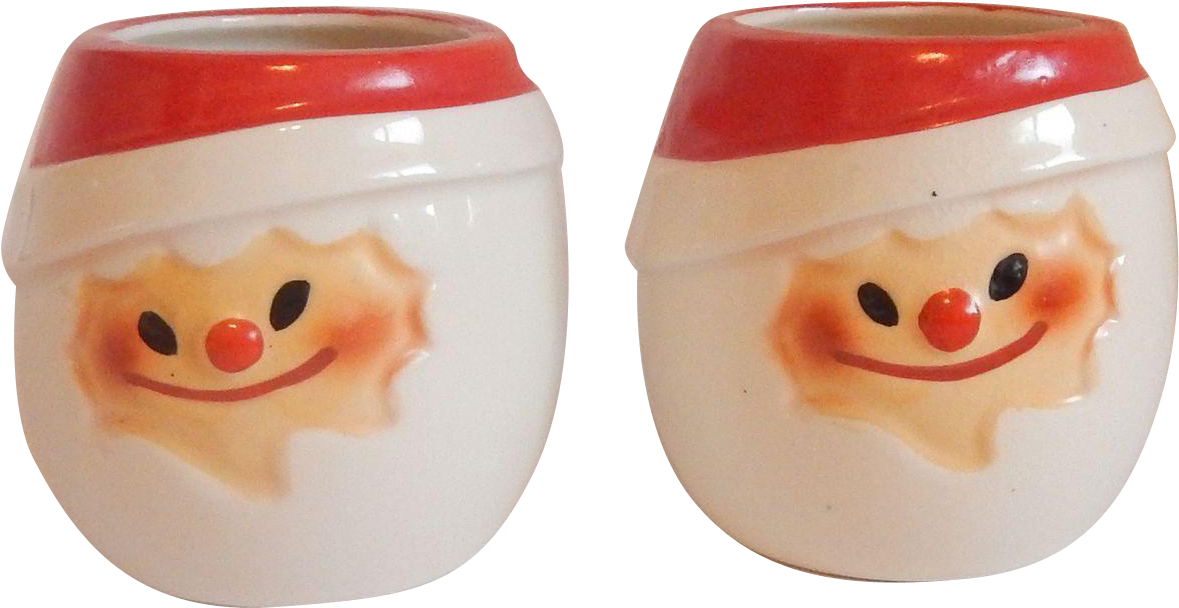 Two Holt Howard Santa Eggnog Cups Found At Www (1178x1178), Png Download
