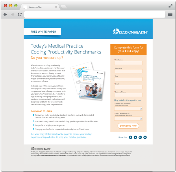 White Paper Landing Page (852x620), Png Download
