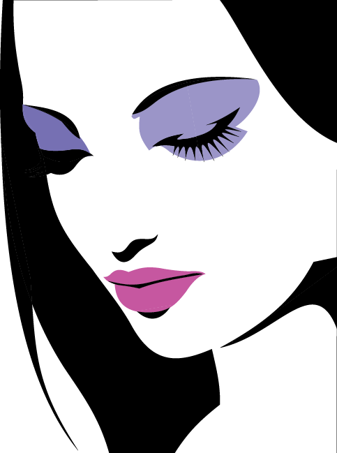 Portrait With Make Up Sticker (483x649), Png Download