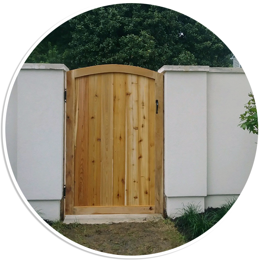 Custom Residential Wood Fence By Hurricane Fence (920x996), Png Download