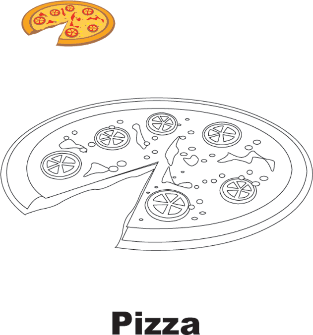 Colorir Desenho Pizza (630x693), Png Download