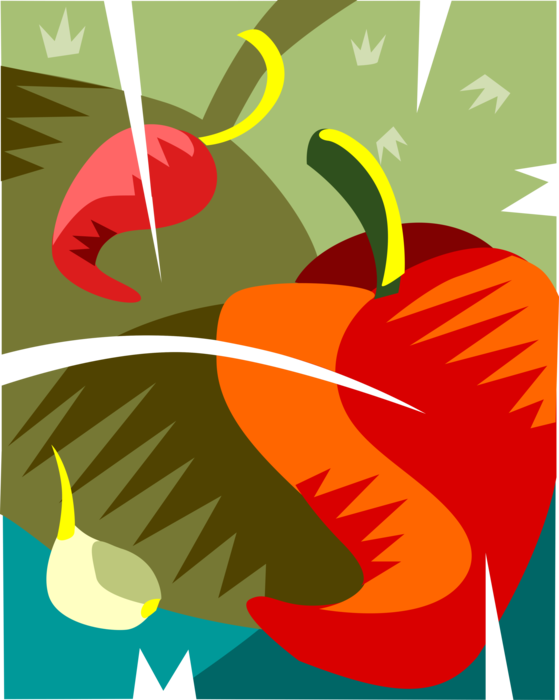 Vector Illustration Of Cayenne Red Hot Chili Or Chilli (559x700), Png Download