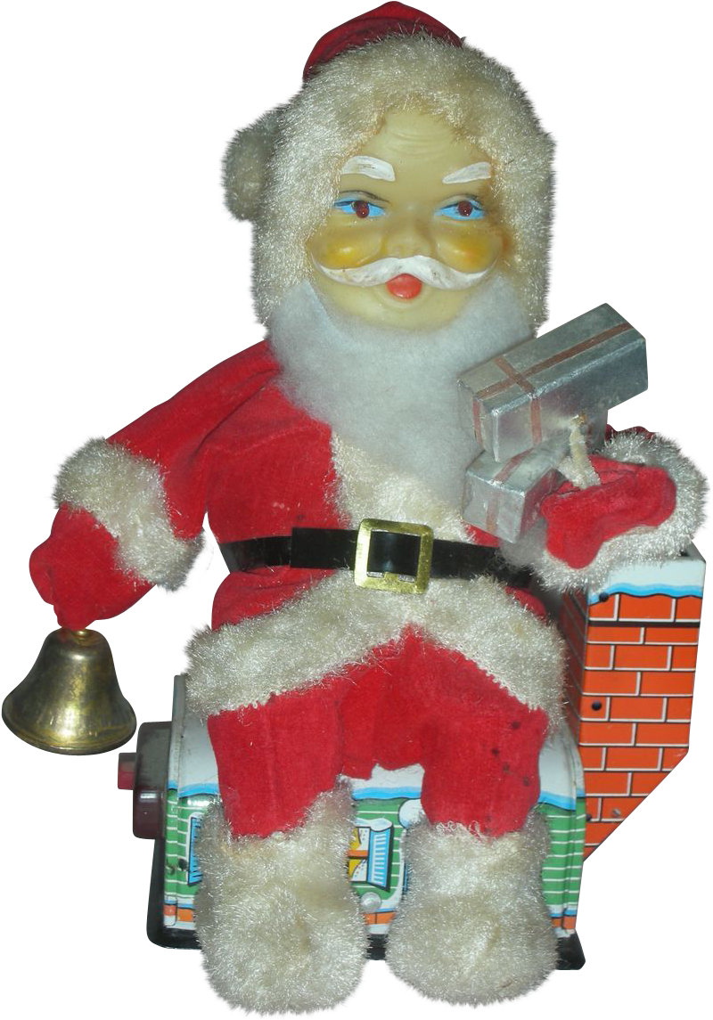 Vintage Battery Operated Santa Claus Christmas Toy (1144x1144), Png Download