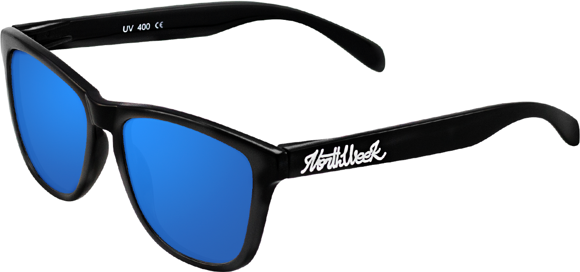 Matte Black - Blue Polarized (1500x750), Png Download